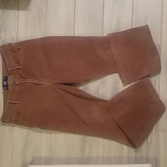 Hollister brown flare wide bell bottom high rise stretch corduroy pants, size 15 - Picture 5 of 6
